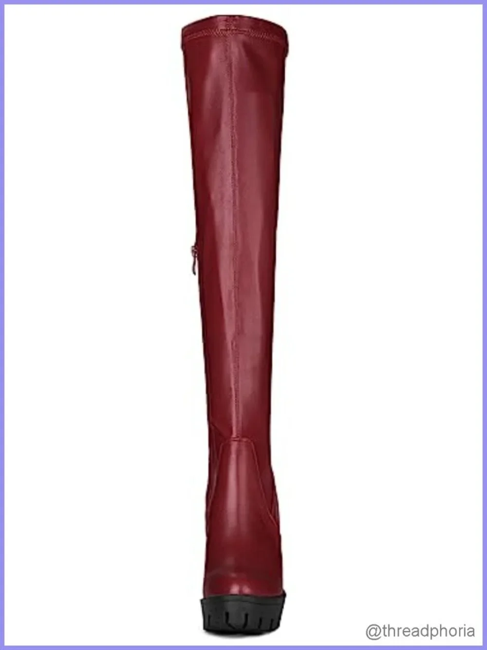 Allegra K Women Platform Round Toe Chunky Heel Over Knee Boots